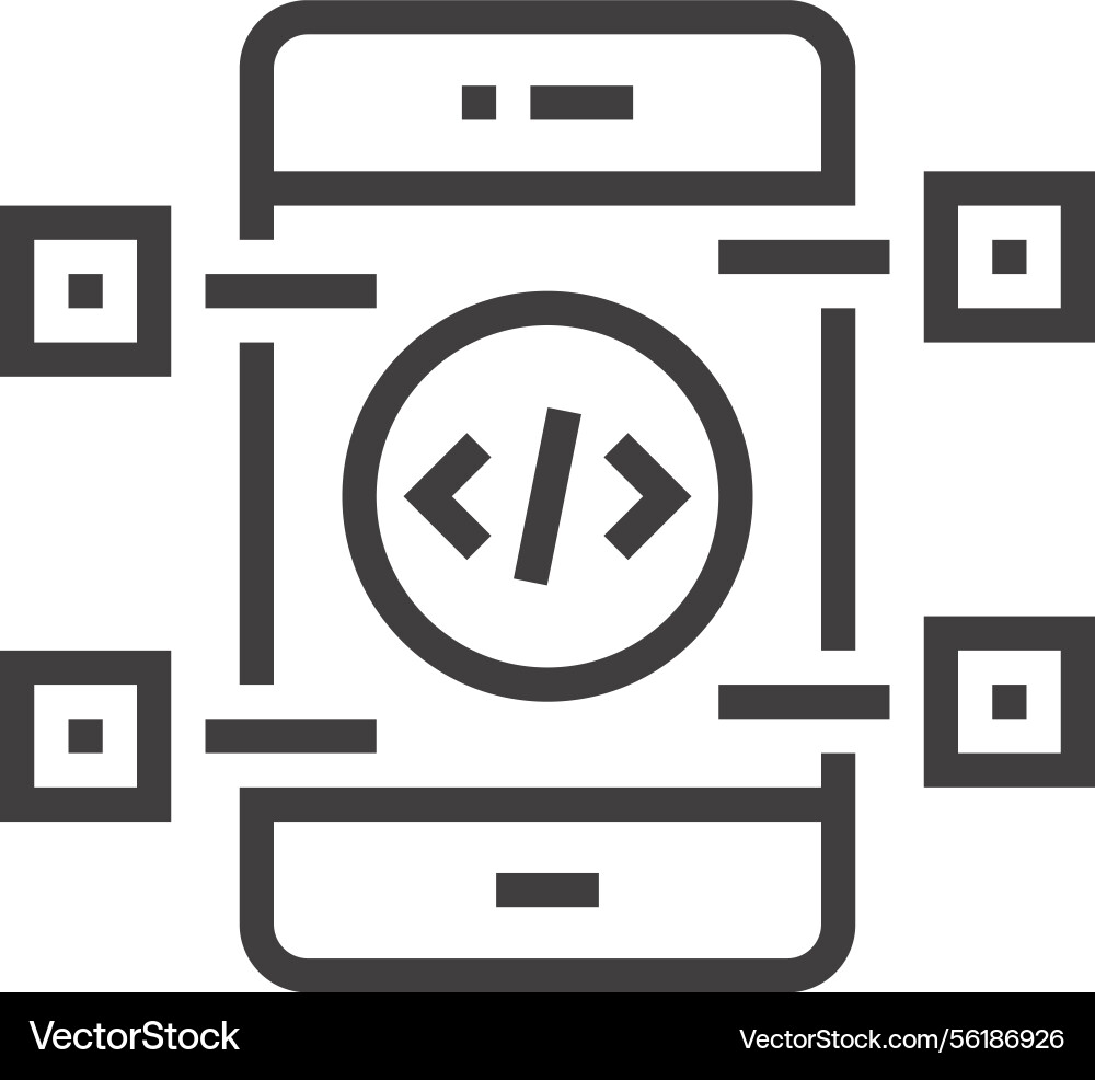 Api interface flat line web icon Api interface flat line web icon vector image