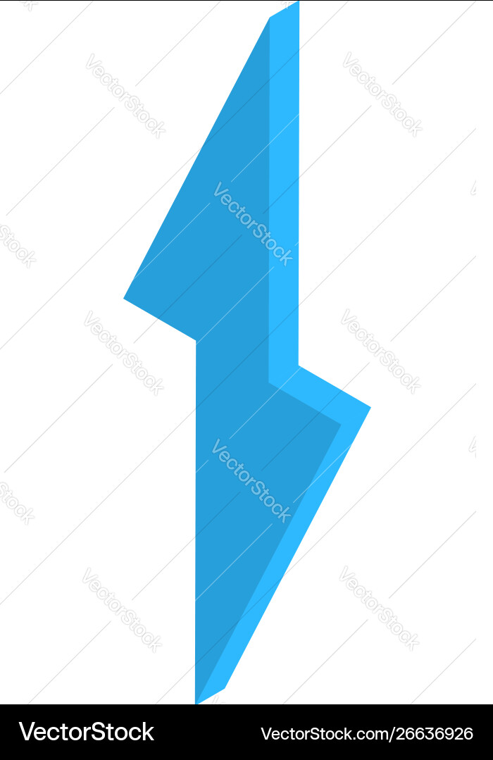 Blue lightning bolt icon isometric style Blue lightning bolt icon isometric style vector image