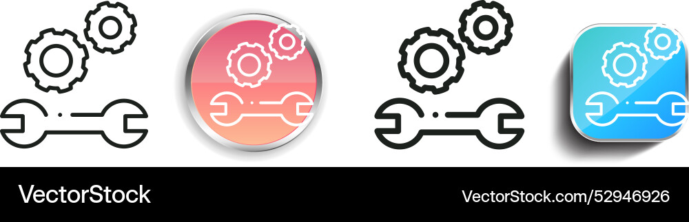 Construction icon thin linear regular and button vector image