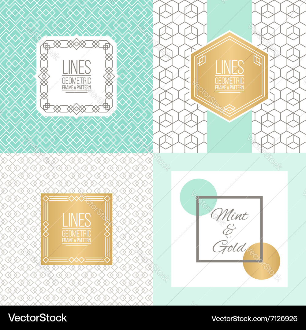 Geometric Line Patterns & Frames vector image