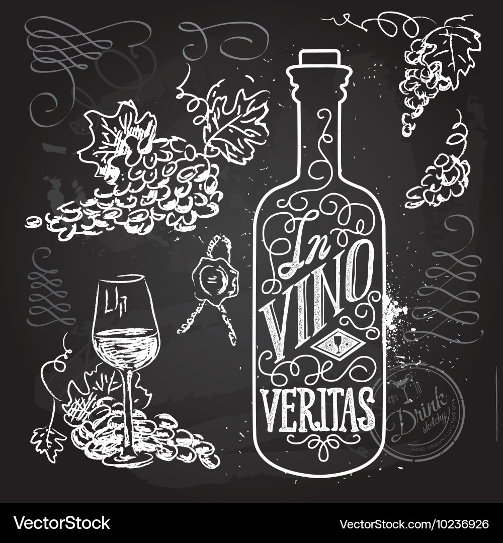 In Vino Veritas Poster Vector Image