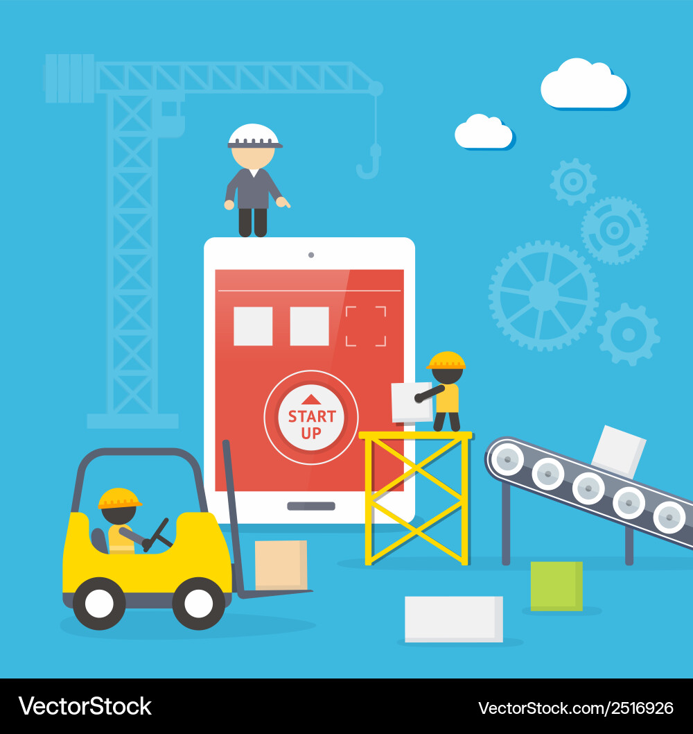 Mobile App Development Concepts Vector Image