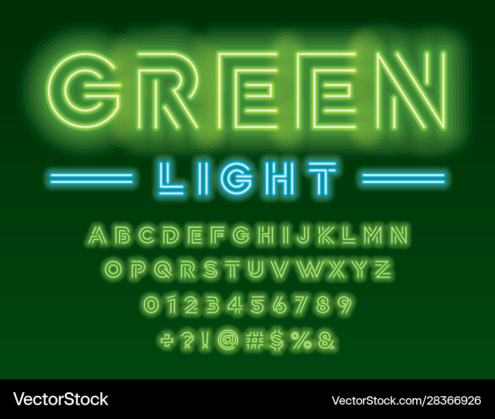 Neon font Neon font vector image