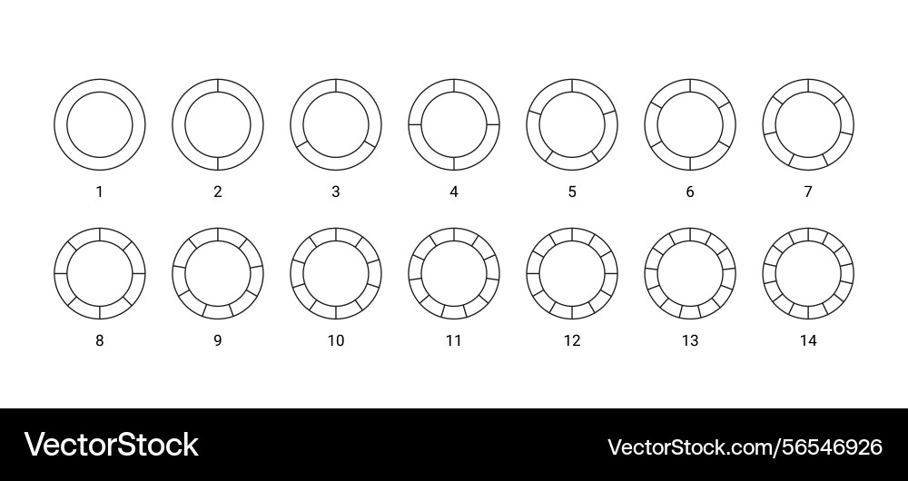 Outline circle template with elements round pie Outline circle template with elements round pie vector image
