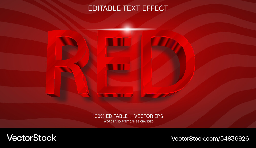 Red 3d text effect with modern style design Red 3d text effect with modern style design vector image