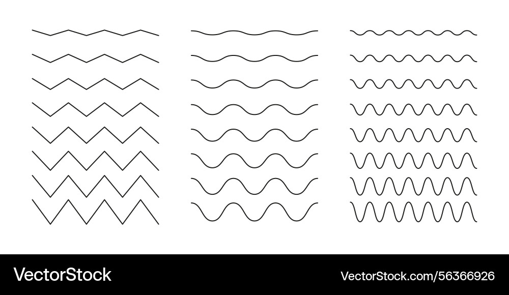 Wavy curvy lines pattern minimal black undulate Wavy curvy lines pattern minimal black undulate vector image