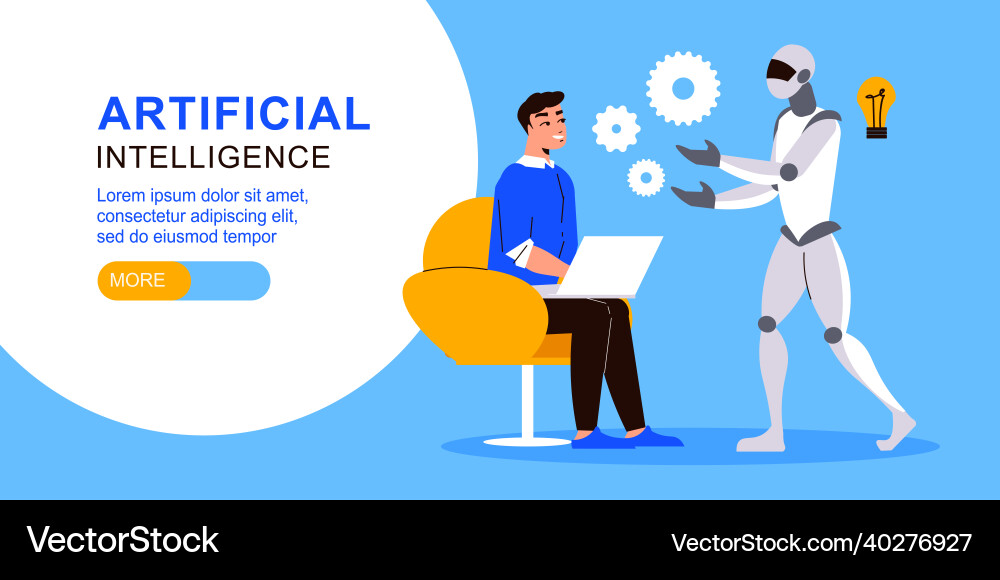 Artificial intelligence horizontal banner Vector Image