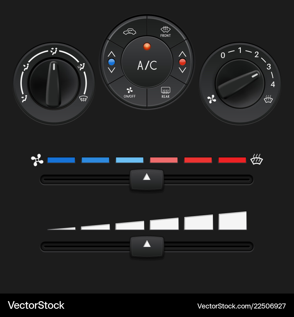 Auto Dashboard Bedienfeld schwarz Tasten Auto Dashboard Bedienfeld schwarz Tasten vektorbild