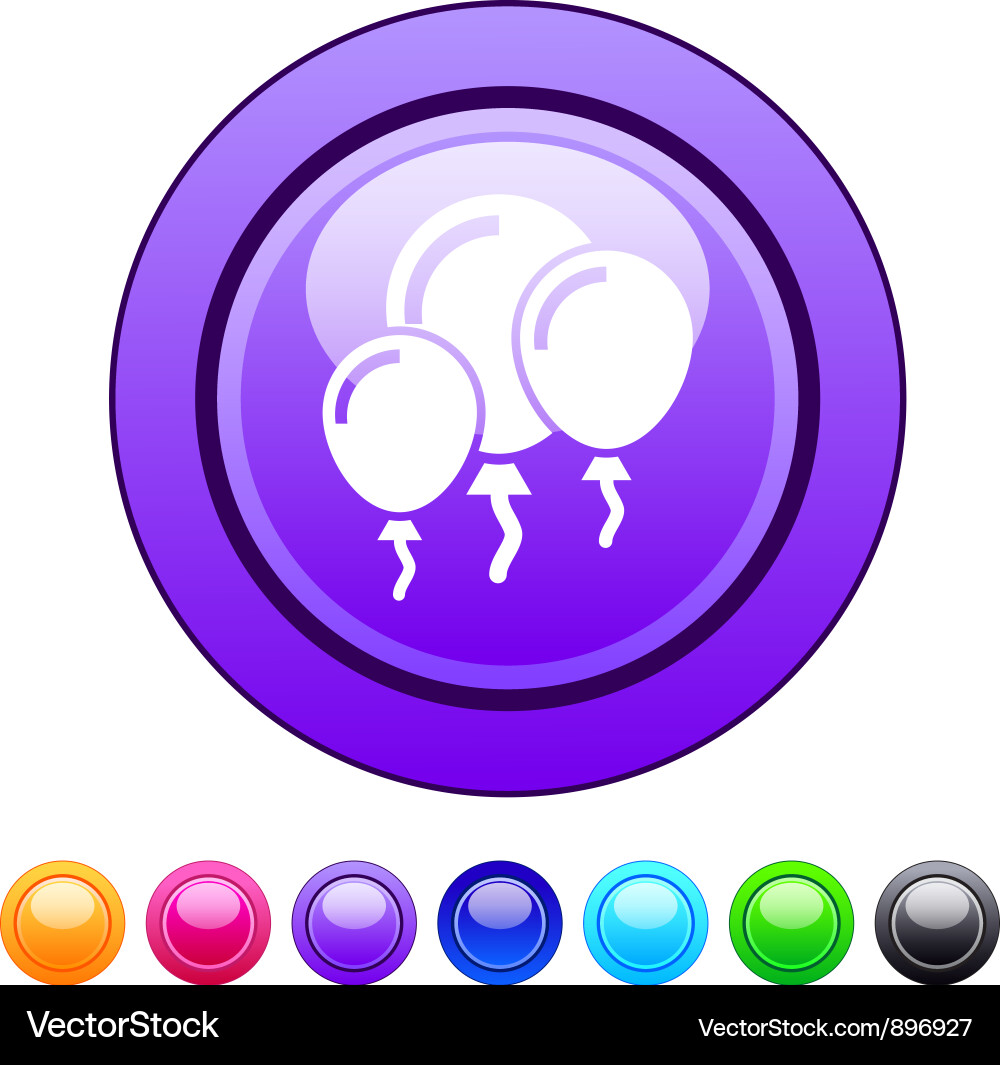 Balloons circle button Vector Image