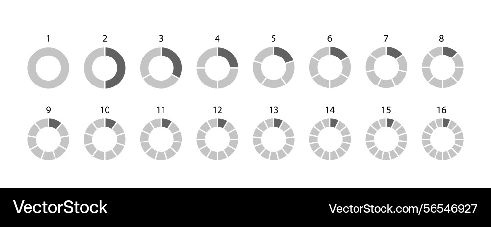 Circular structure grey colors graph piechart Circular structure grey colors graph piechart vector image