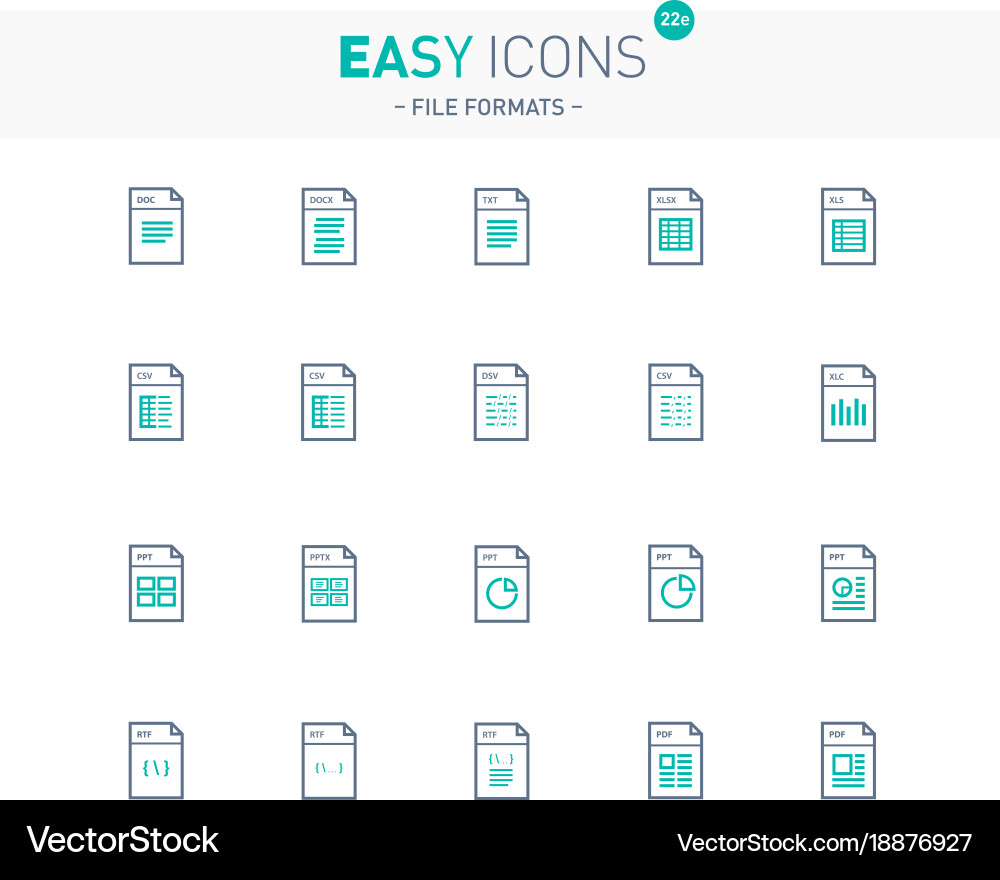 File Format Icons - Data & Database vector image