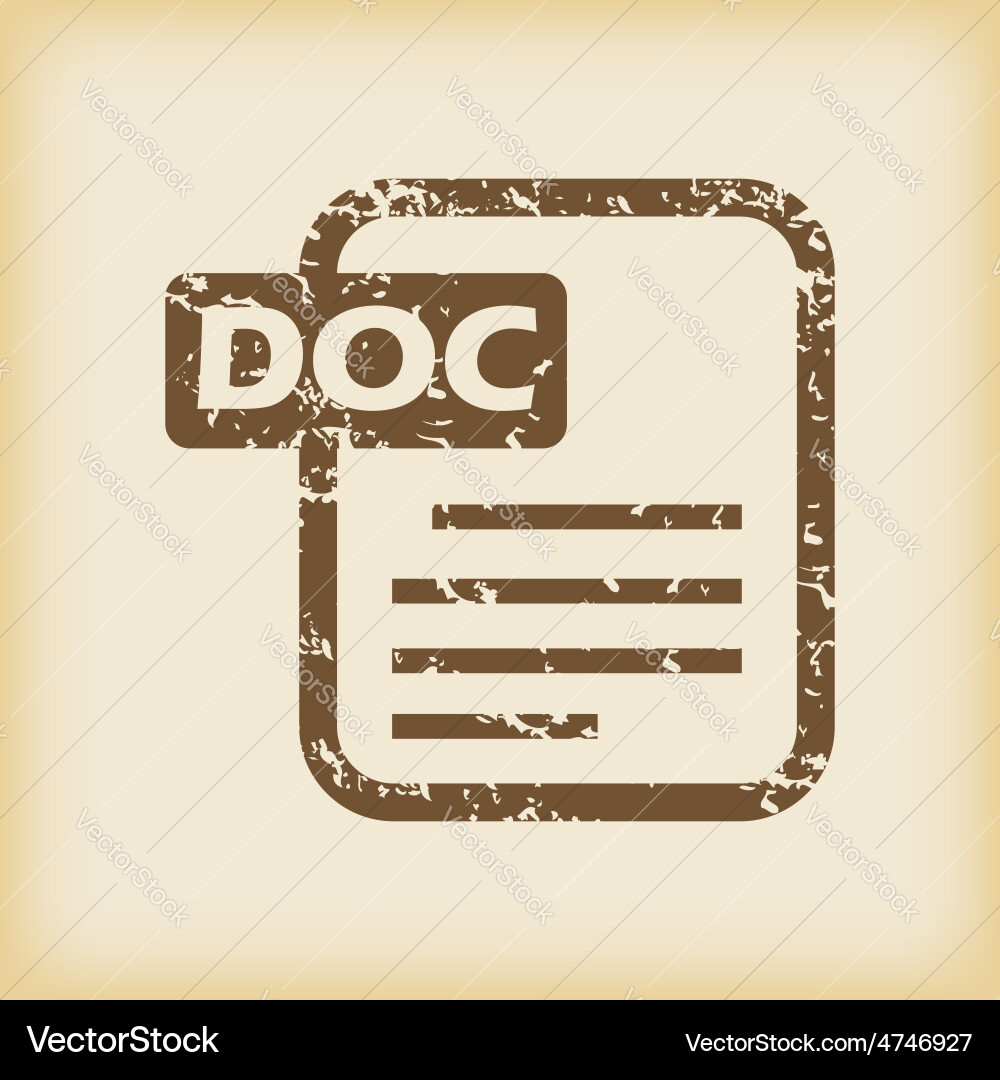 Grungy doc file icon Vector Image