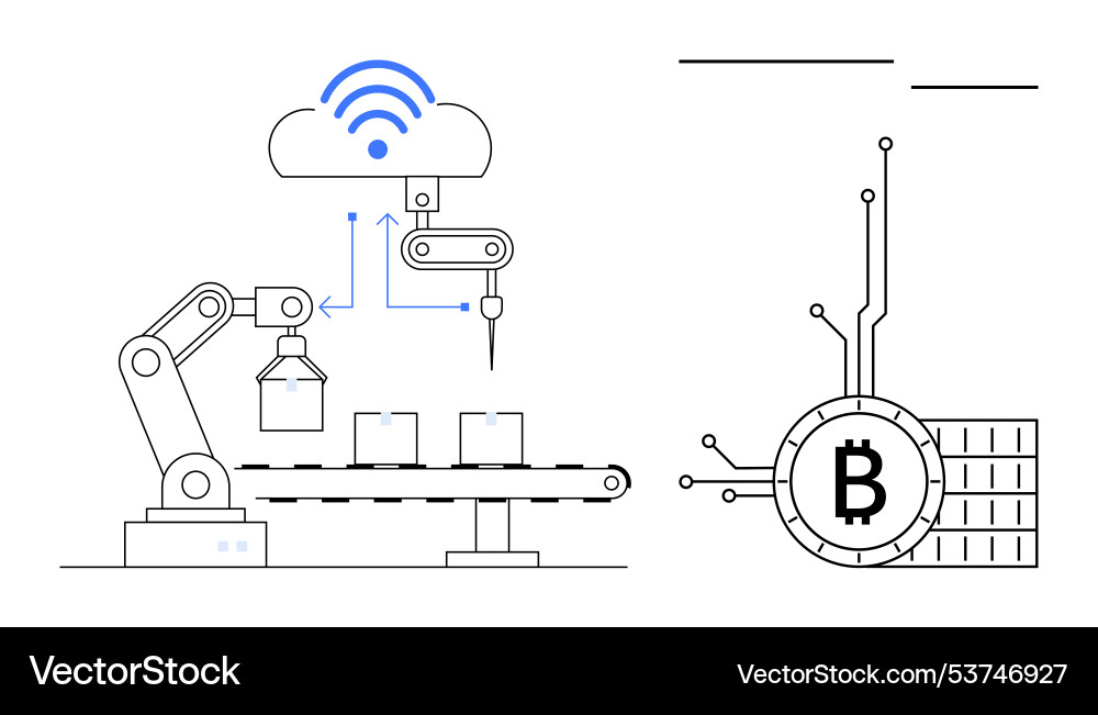 Integration of blockchain technology in automated Vector Image