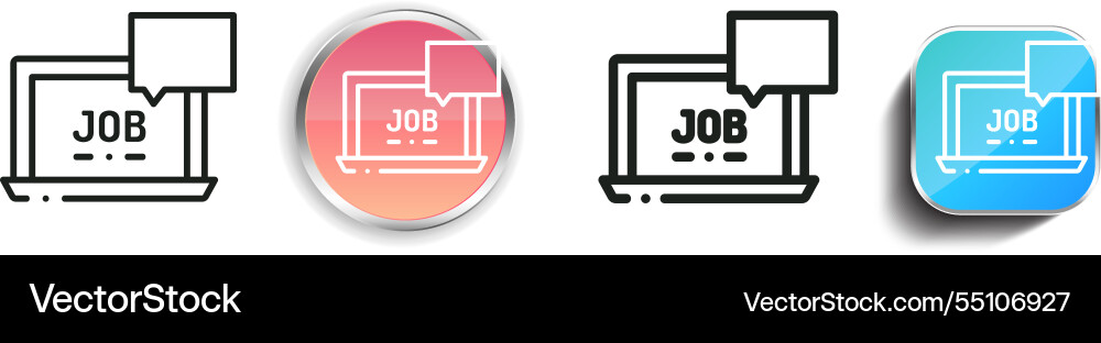 Job icon thin linear regular and button style Vector Image