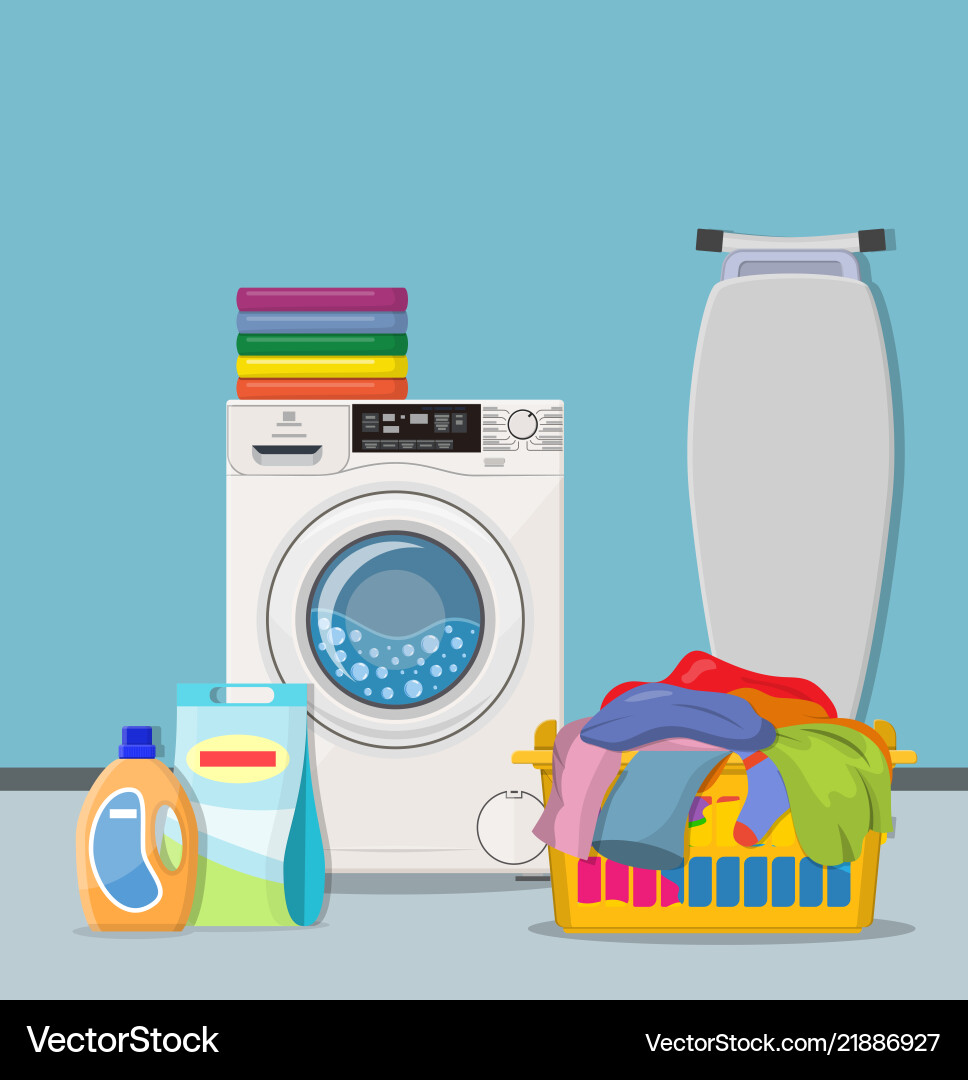 Laundry Room Essentials Royalty Free Vector Image