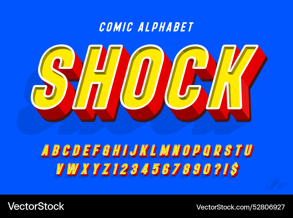 Original 3d comical alphabet design retro Original 3d comical alphabet design retro vector image