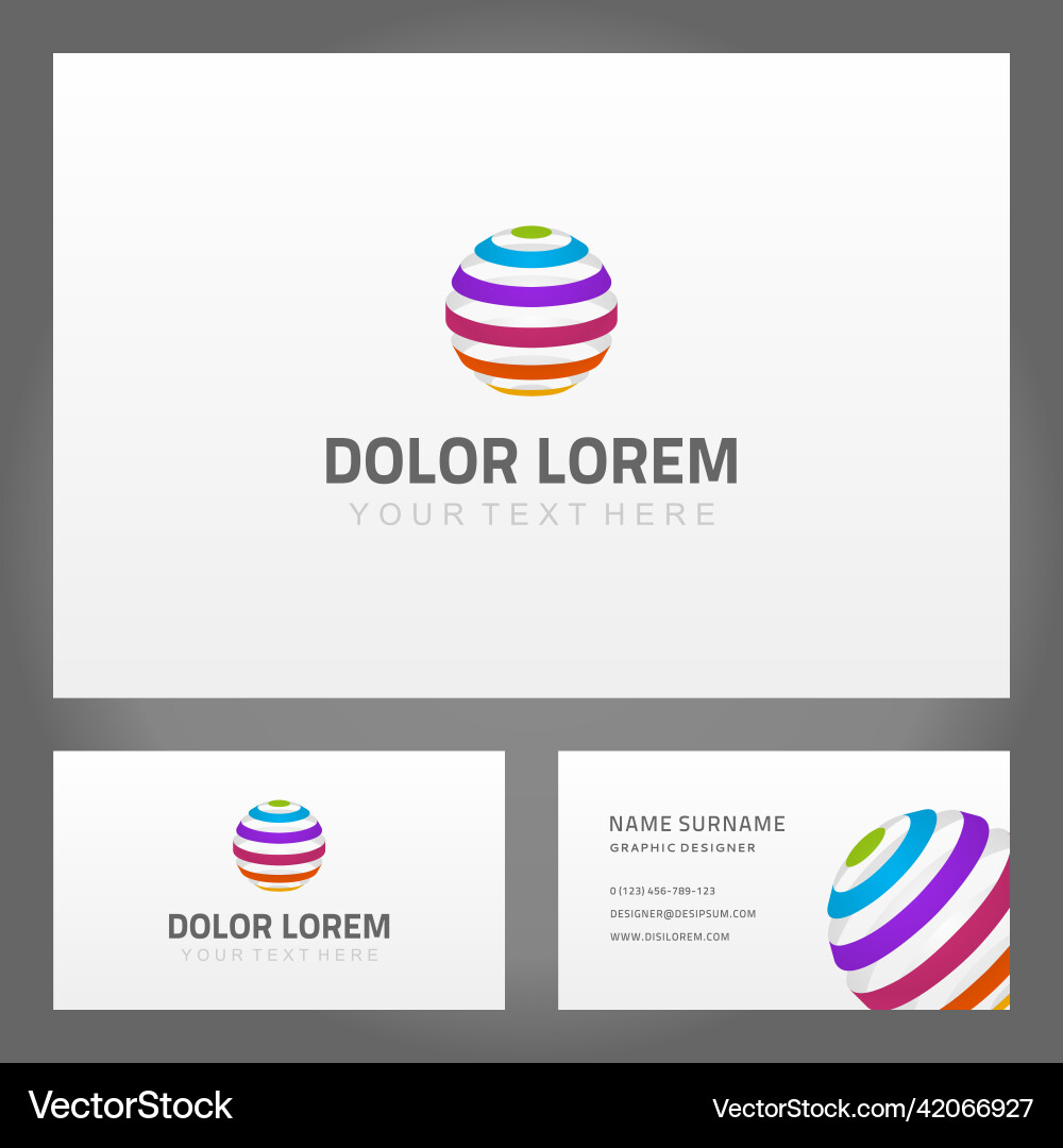 Vibrant colored stripe sphere wireframe business Vector Image