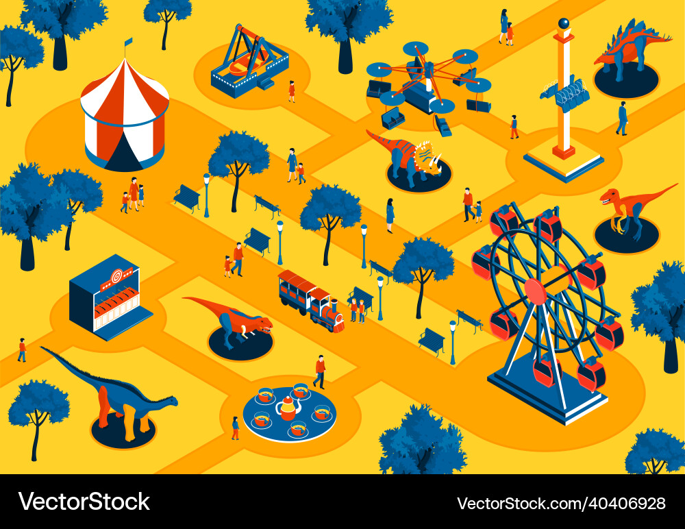 Amusement park background Royalty Free Vector Image