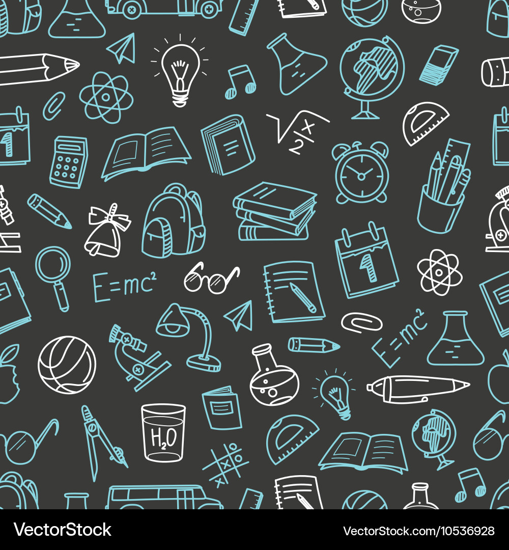 Chalkboard School Seamless Pattern vector image