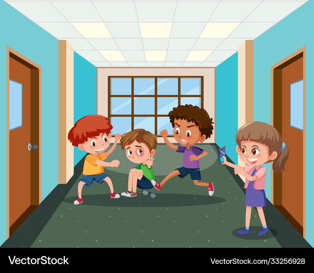 Child Bullying, Aggressive Behavior Royalty Free Vector