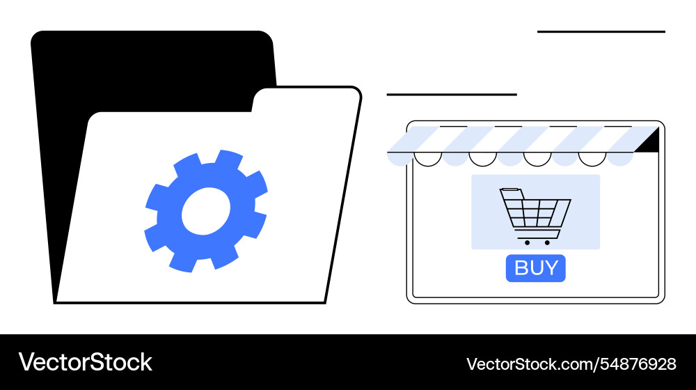 E-commerce system integration represented E-commerce system integration represented Vector Image