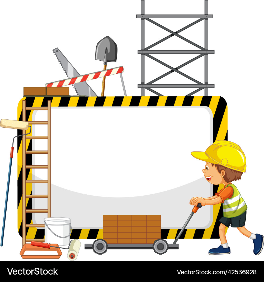Empty banner with construction objects Empty banner with construction objects vector image