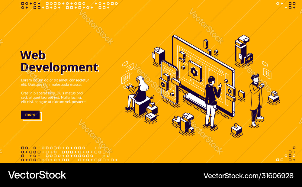 Isometric Web Development Coding vector image