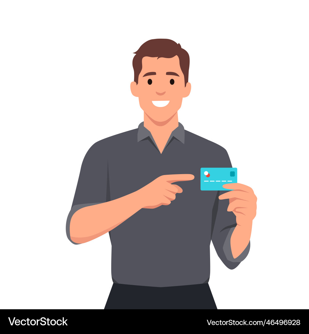 Man Using Credit Card at POS Vector Image