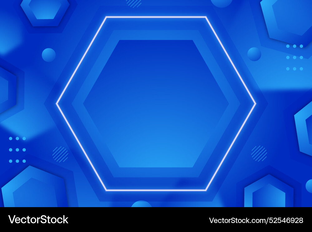 Modern blue hexagonal abstract dynamic background Vector Image