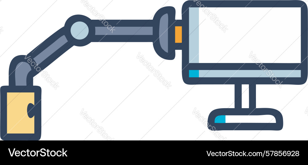 Robotic arm handling box automated logistics Vector Image