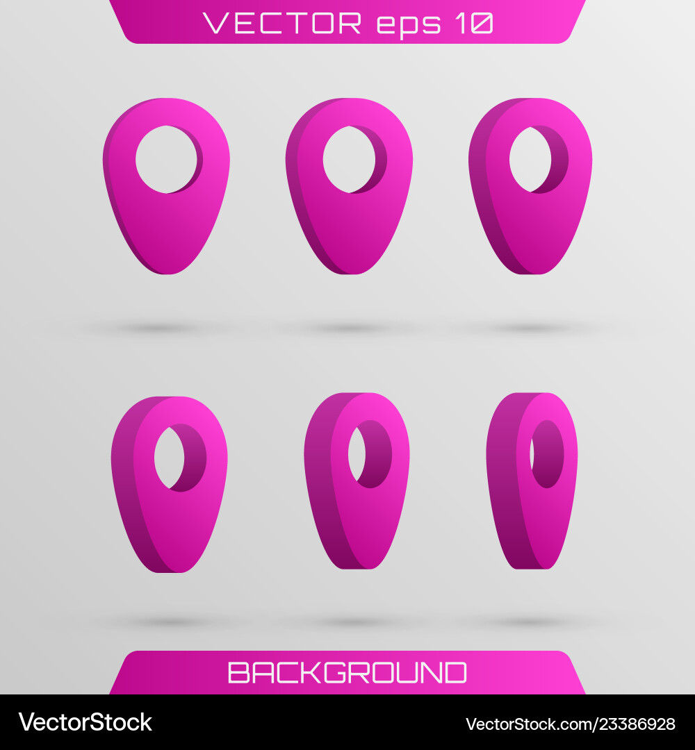 Set of 3d map pointers Set of 3d map pointers vector image