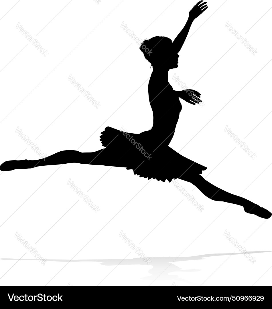 Ballet dancer dancing silhouette Ballet dancer dancing silhouette vector image