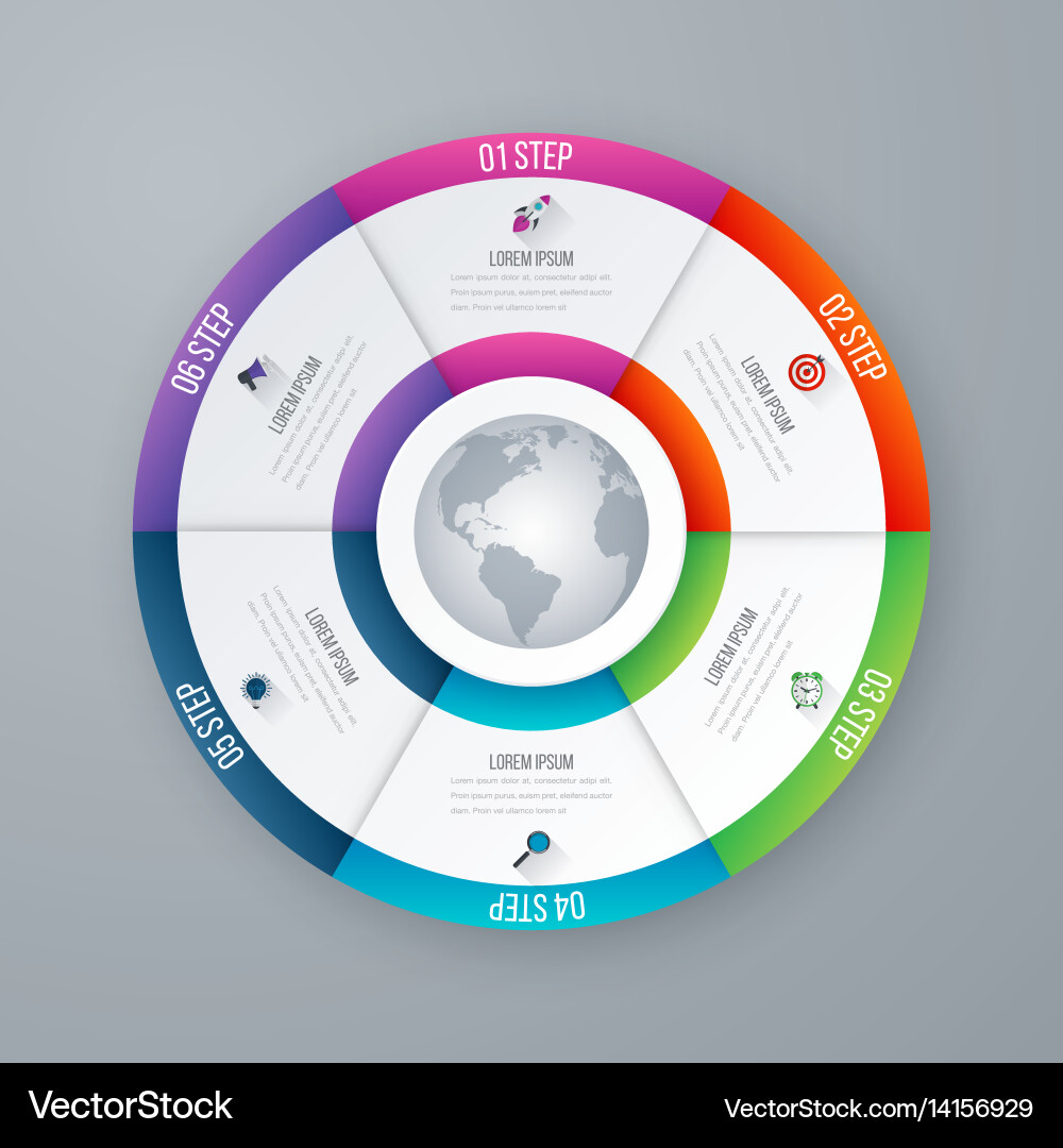 Circular Infographic Template - Data & Steps Vector Image
