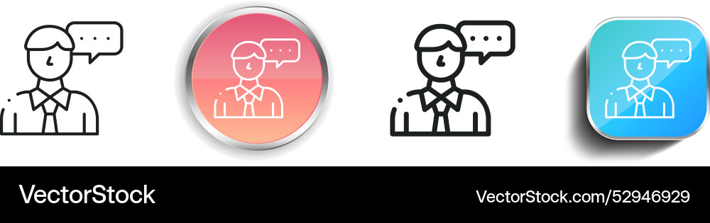Consulting icon thin linear regular and button vector image