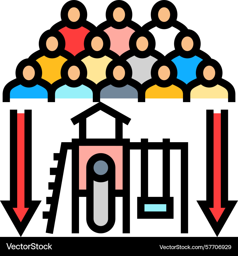 Crowded playground color icon Crowded playground color icon Vector Image