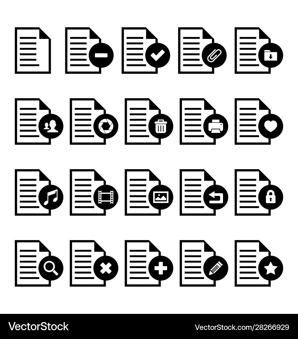Document Icon Set vector image