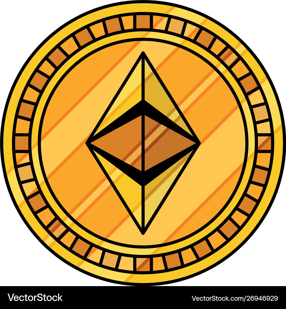 Isolated ethereum coin design – Royalty-Free Vector | VectorStock