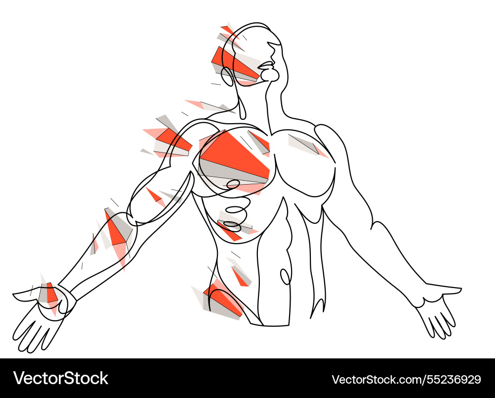 Man with spread hands showing pose of freedom Man with spread hands showing pose of freedom vector image