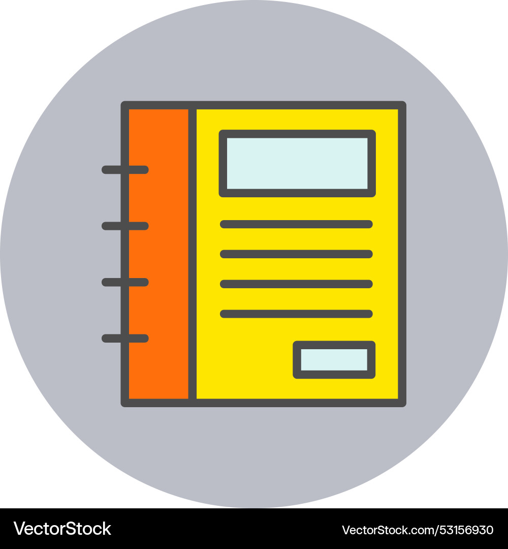 Diary line filled circle icon vector image