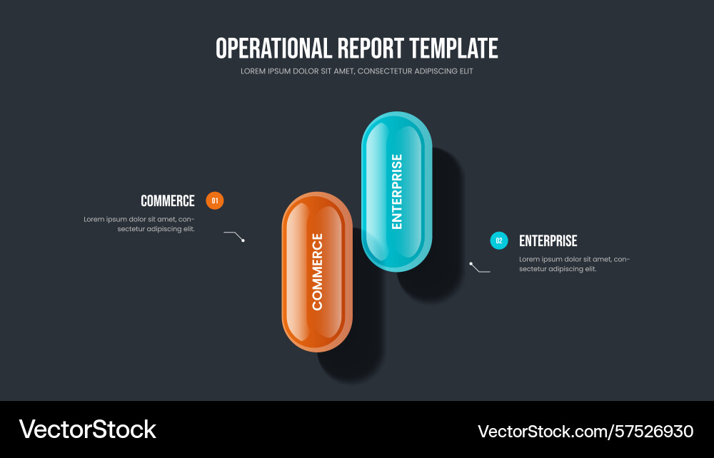 Digital visualization two element diagram slide Digital visualization two element diagram slide Vector Image