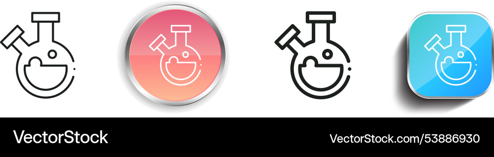 Flask Symbol dünn linear regelmäßig und Knopf Stil Flask Symbol dünn linear regelmäßig und Knopf Stil vektorbild