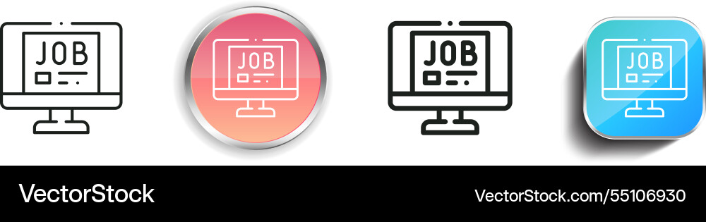 Job search icon thin linear regular and button Vector Image