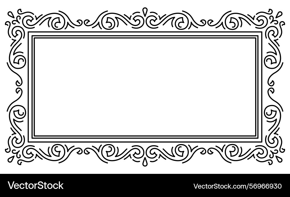 Line curl frame modern decorative linear vector image