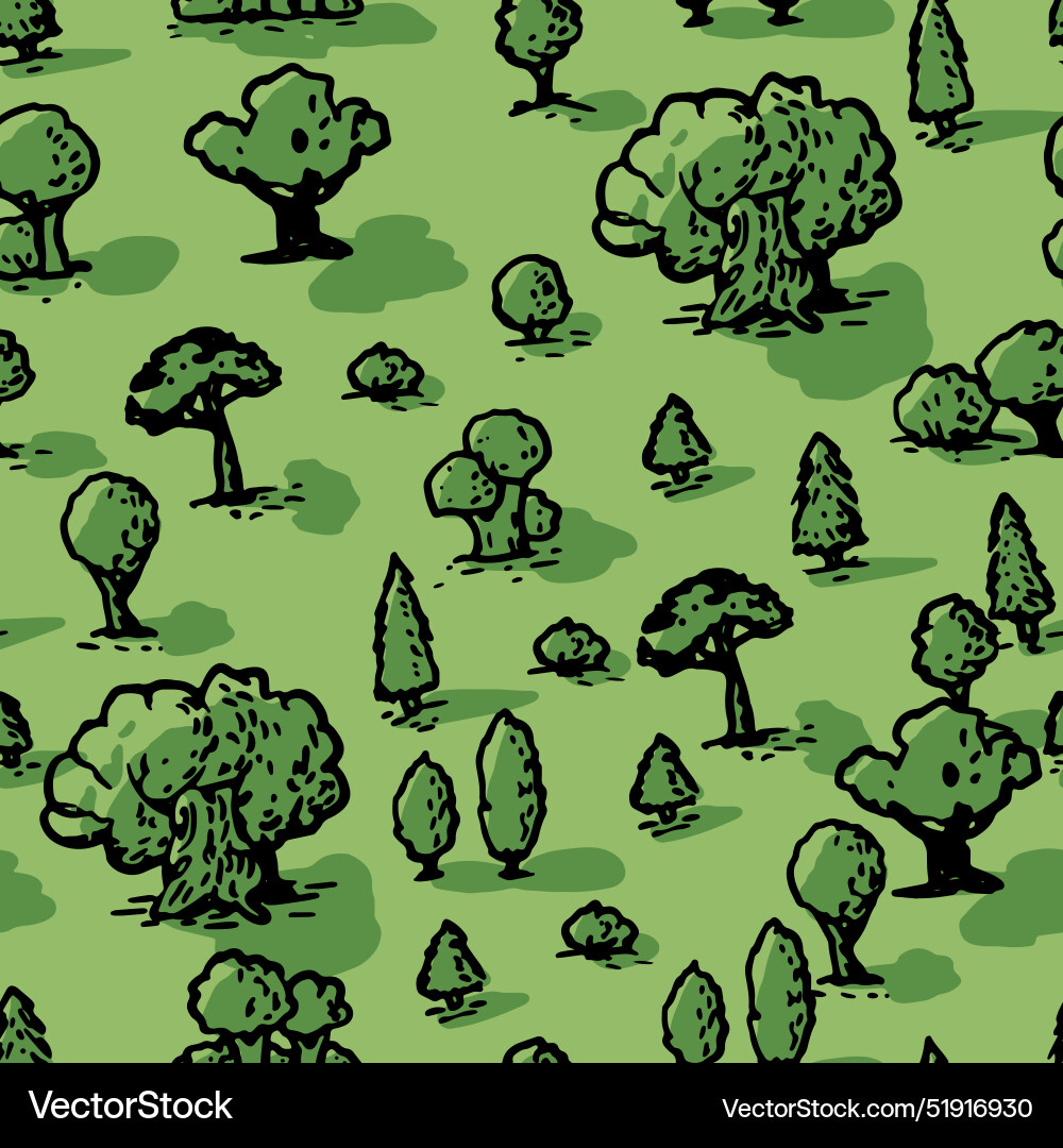 Seamless pattern forest top view map from Seamless pattern forest top view map from vector image