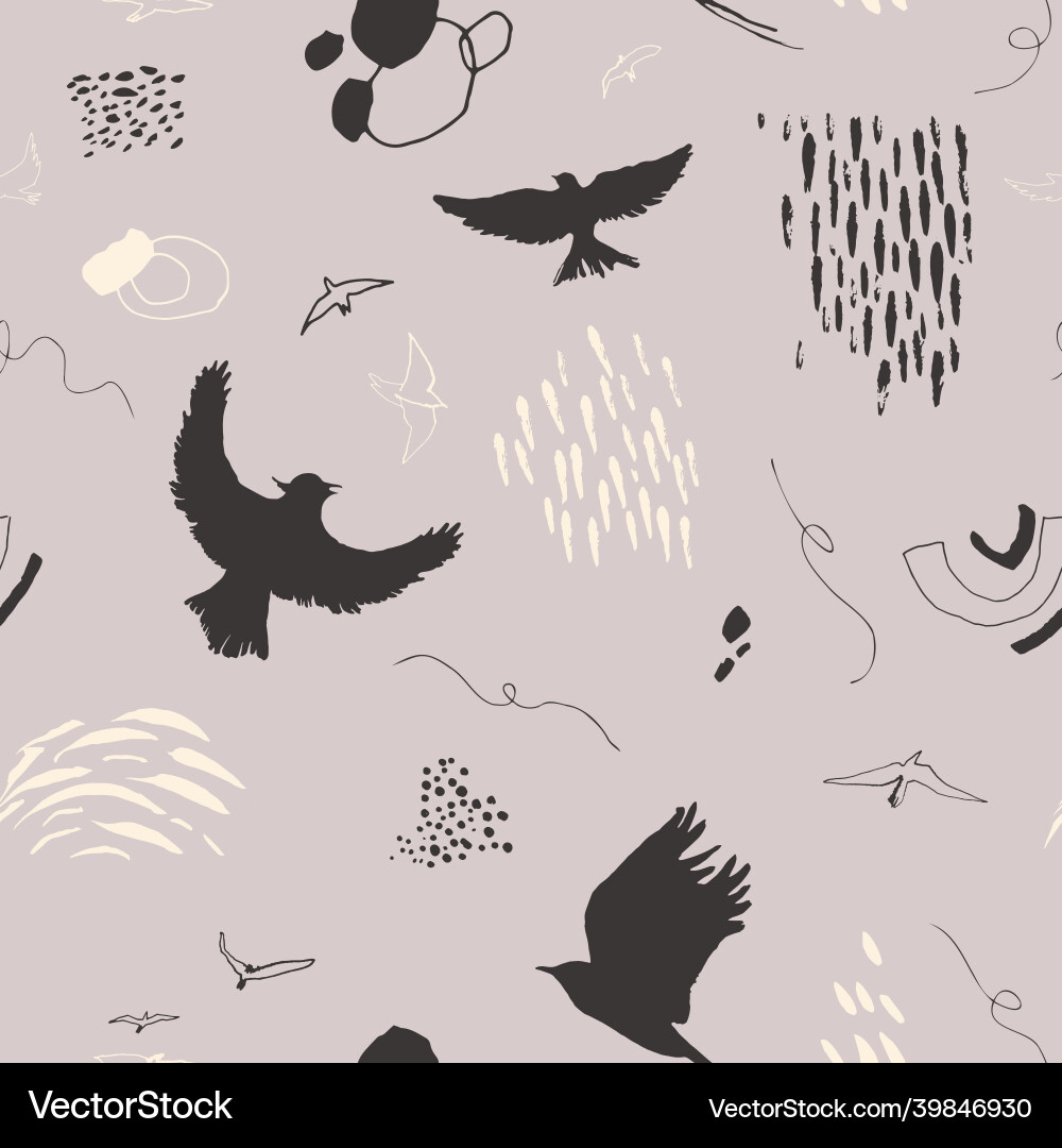Seamless pattern with birds Vector Image