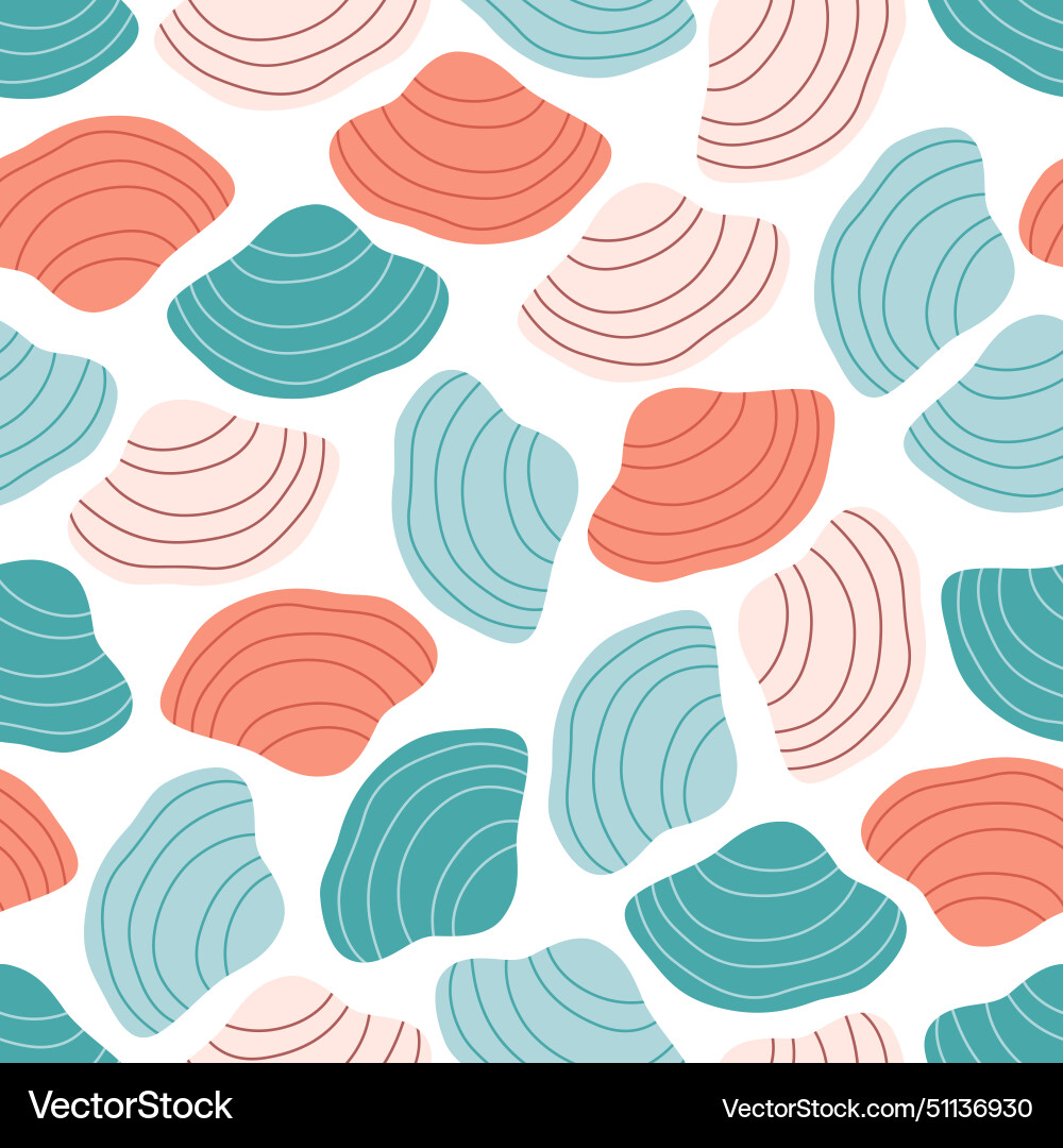 Seamless pattern with sea shells summer Seamless pattern with sea shells summer vector image