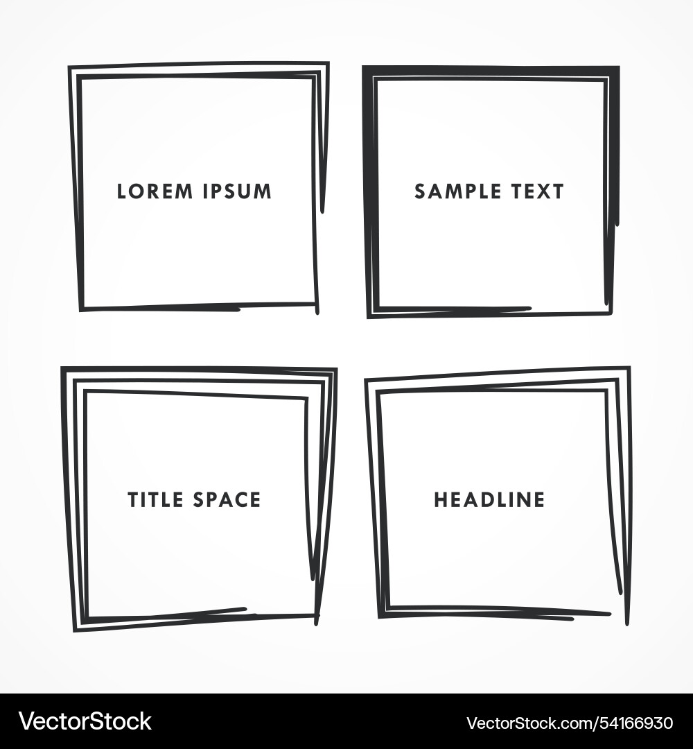 Squares doodle set Royalty Free Vector Image - VectorStock