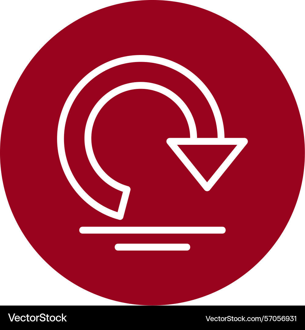 Circular arrow down line circle style icon design Vector Image