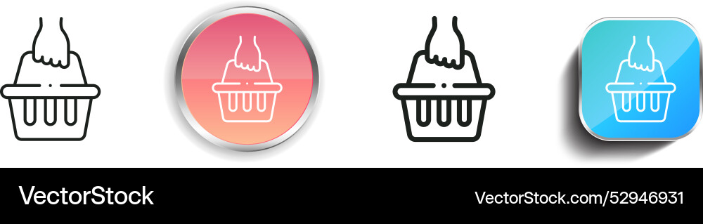 Consumer icon thin linear regular and button Vector Image