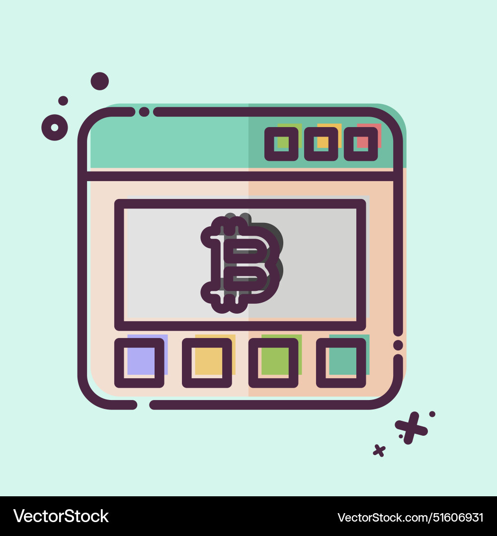 Icon bitcoin website related to cryptography Vector Image